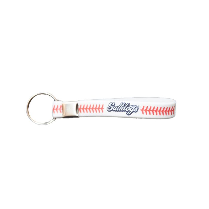 Baseball Stitch Silicone Wristband Keychain